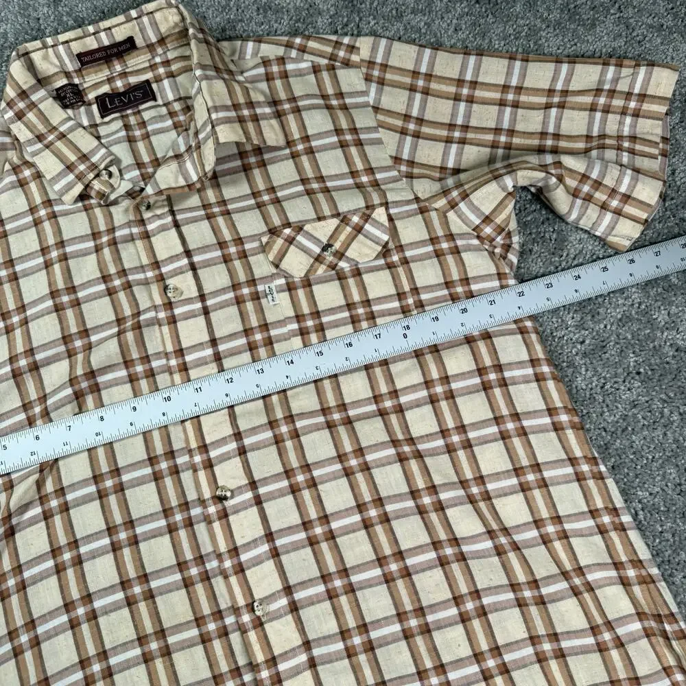 Tailored For Men Levi's Action Western‎ Cowboy Shirt Mens XL Tartan Plaid Check